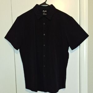 FLX Men's Classic Black Button Down Shirt